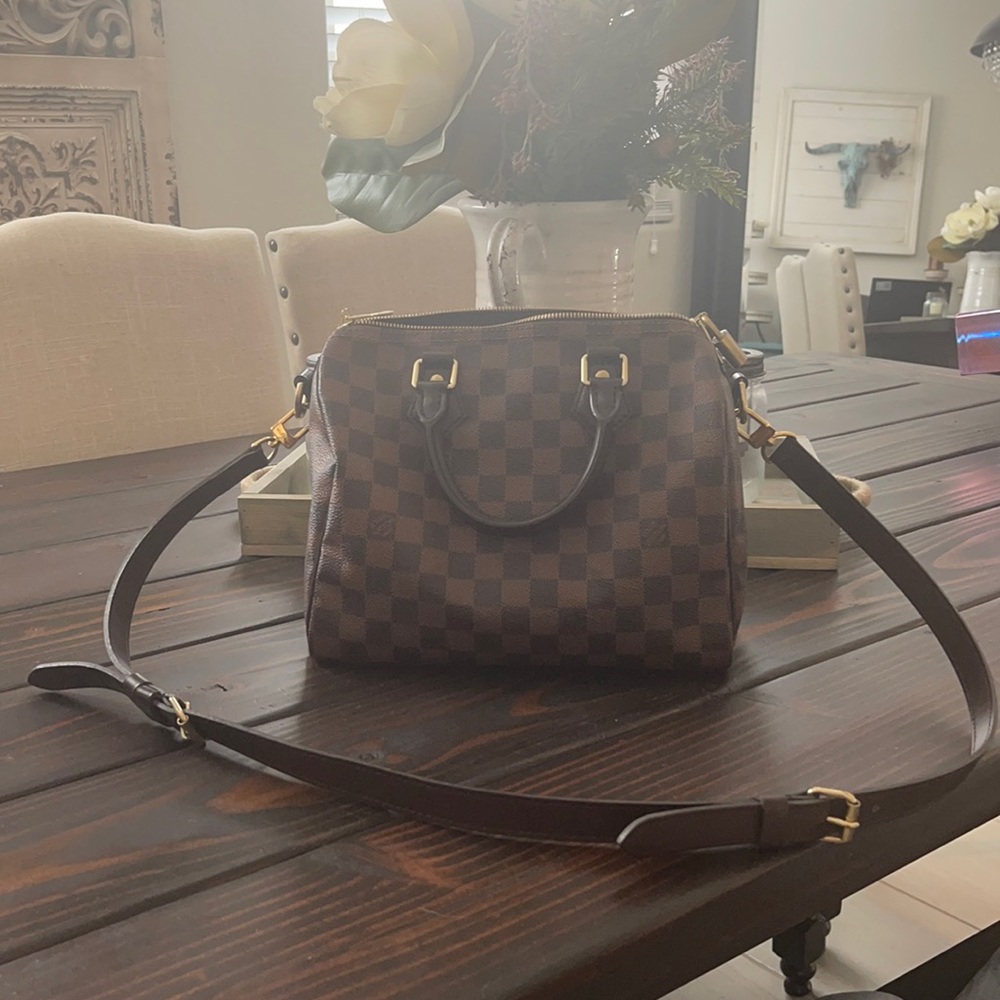 LOUIS VUITTON Damier Ebene Speedy Bandouliere 25